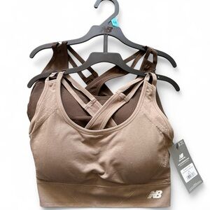 New Balance Women's Sports Bra - Tan and Brown